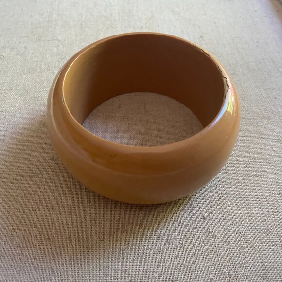 BLOOMINGDALES Brown Camel Faux tortoiseshell Chunky Cuff Bracelet Bangle - Picture 3 of 4